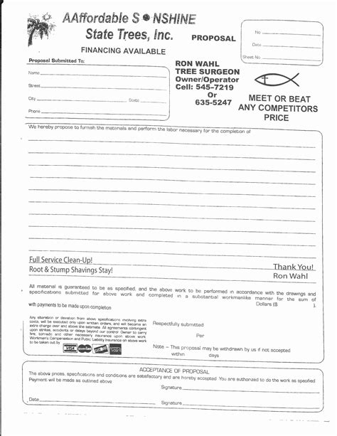 Tree Removal Contract Template Fresh 10 Best Of Tree Removal forms Tree