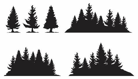 9 Vector Pine Tree Silhouette Illustrations