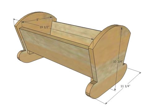 Free doll cradle plans, easy build, two sizes, print ready PDF with