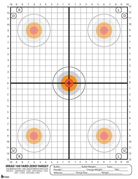 Free 100 Yard Zero Target Printable