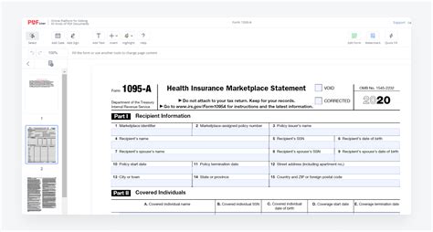 free 1095a fill in form