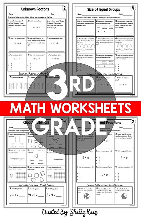 Free 3Rd Grade Printable Math Lesson