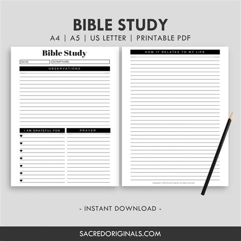 Free A5 Bible Inserts Printable