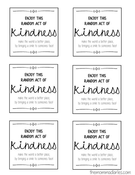 free acts of kindness printables