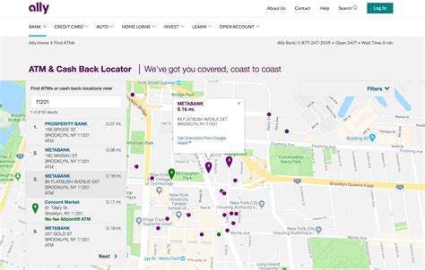 free ally bank atm near me map