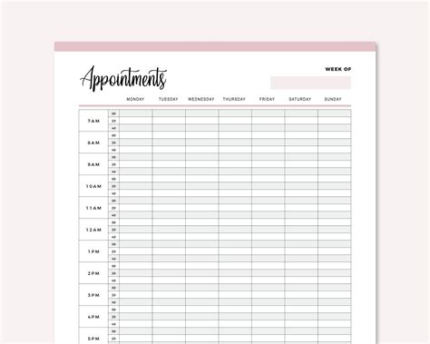 Free Appointment Book Printable