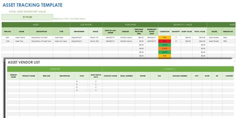 free asset tracking template