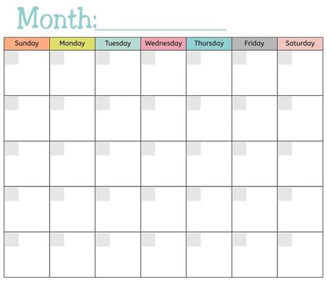 Free Basic Printable Calendar