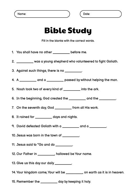 Free Bible Lessons Printable
