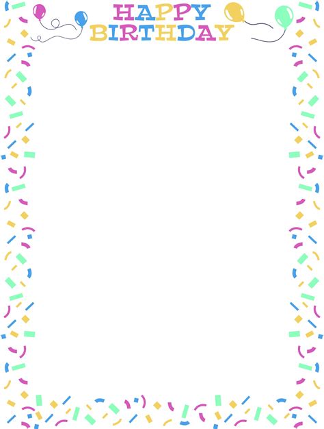 Free Birthday Printable Border