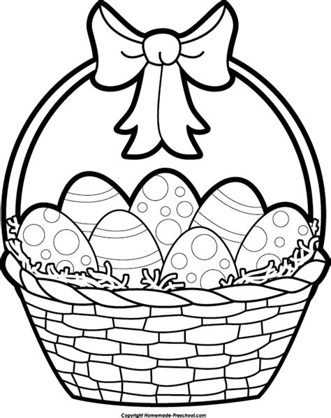 free black and white easter basket clip art
