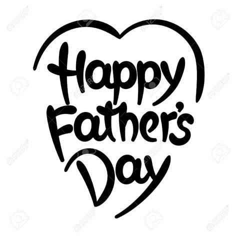 free black and white fathers day clipart