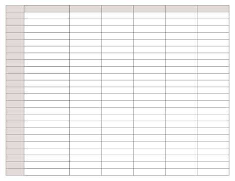 Free Blank Printable Spreadsheet