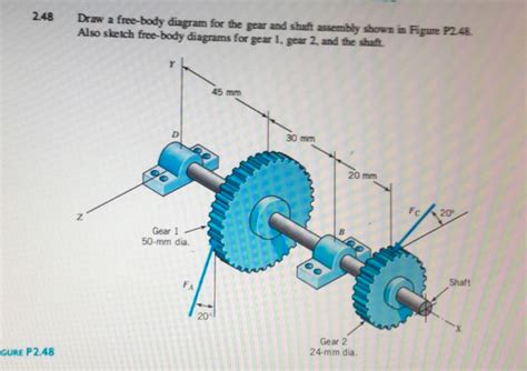 free body diagram of two gears