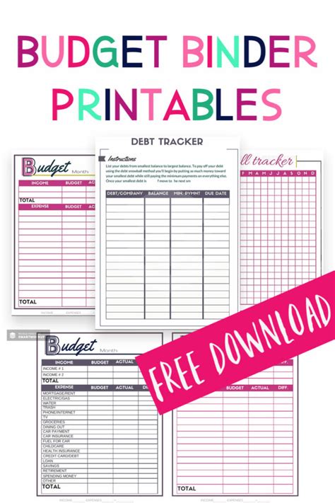 free budget binder printables pdf