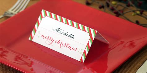 free christmas place setting card template