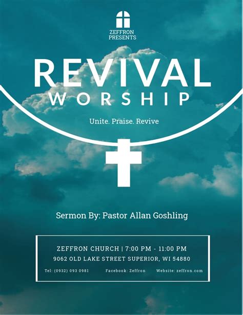 free church revival flyer template