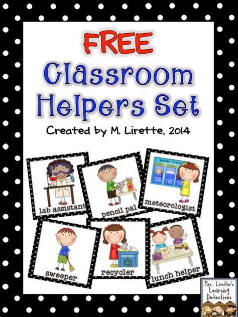 Free Classroom Helpers Chart Printables