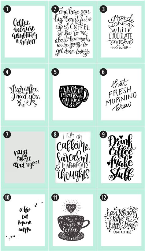 Free Coffee Printables