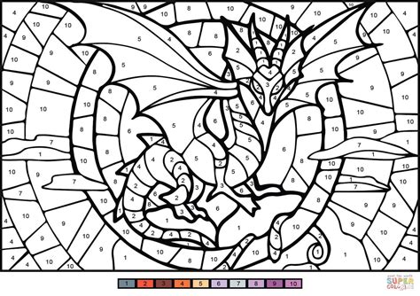 free color by number dragons