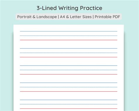 Free Colored Printable 3 Lined Paper