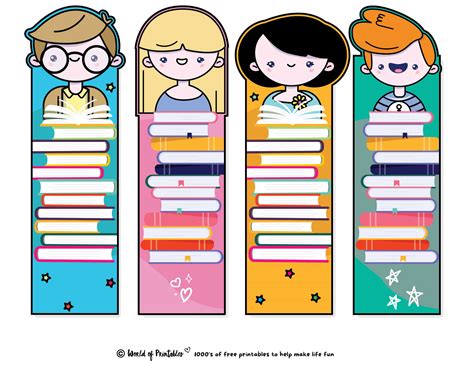 Free Colored Printable Bookmarks For Students