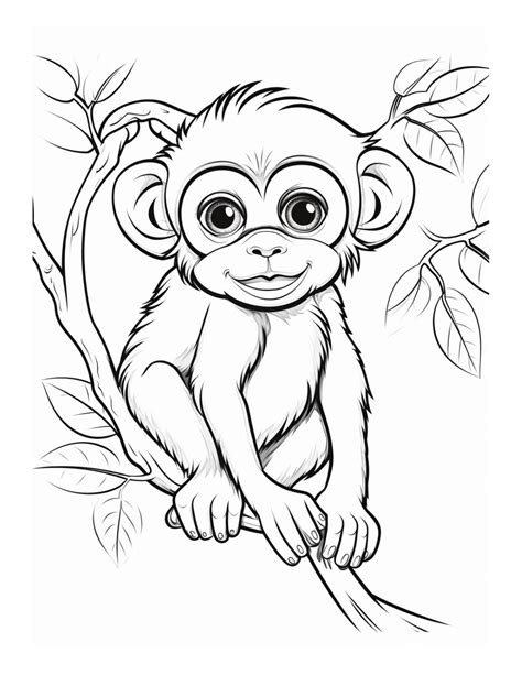 Free Coloring Page Monkey