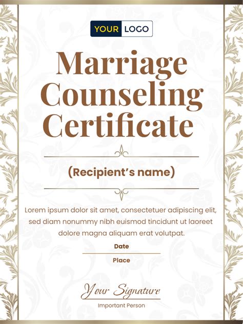 Free Counceling Certificate Printable