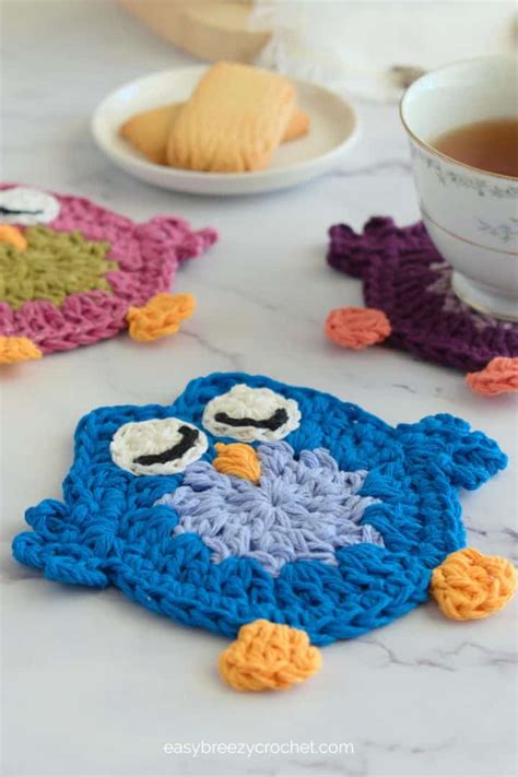Free Crochet Pattern For Owl Coasters