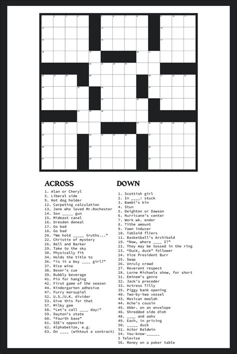 Example of a free crossword printable