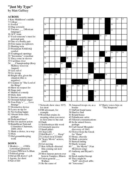free daily printable crossword puzzles online