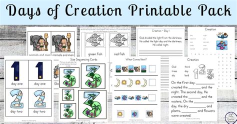 Free Days Of Creation Printable Pack Codes