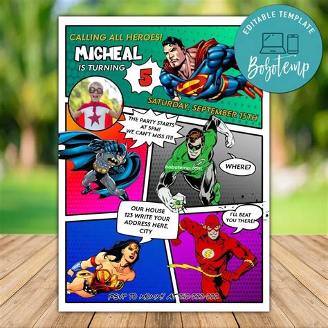 Free Dc Comics Invitation Printable