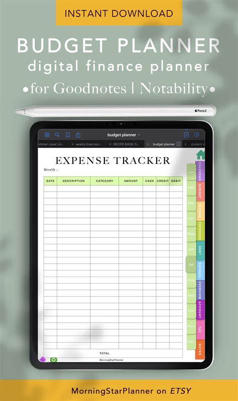 free digital budget planner tool