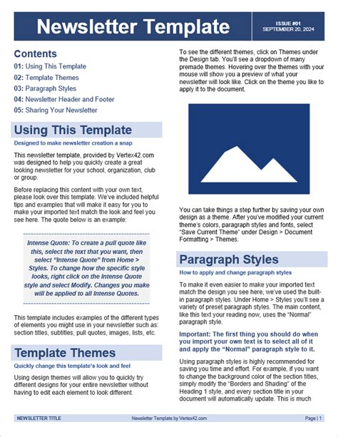 free downloadable word newsletter templates