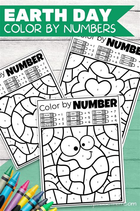 free earth day coloring by number pictures