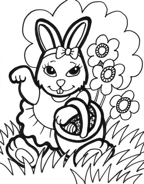 free easter bunny printable color page