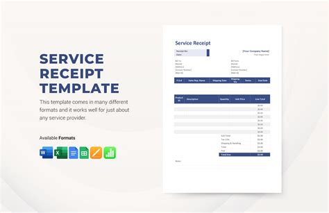 Free Editable Printable Service Receipt