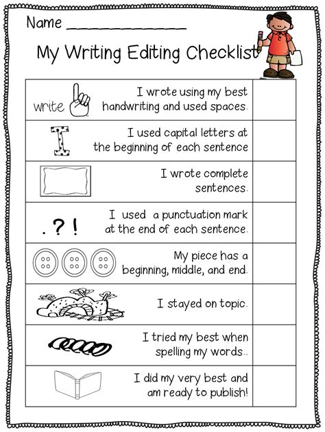 Free Editing Checklist For Primary Students