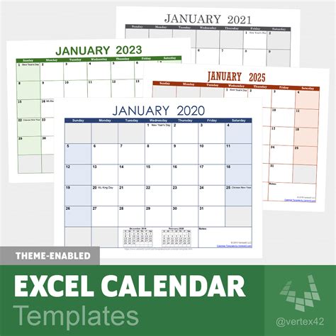 free excel calendar template 2023 editable