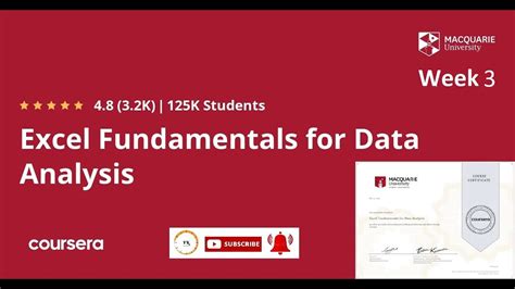 free excel certification course for data analyst