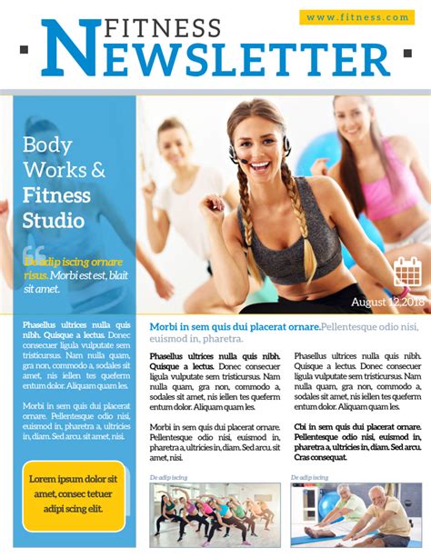 free fitness newsletter templates