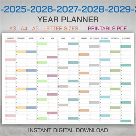 Free Five Year Planner Printable