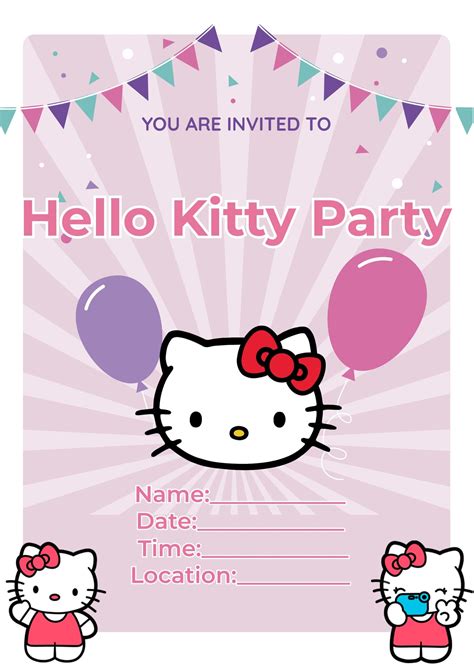 Free Hello Kitty Printable Invitations