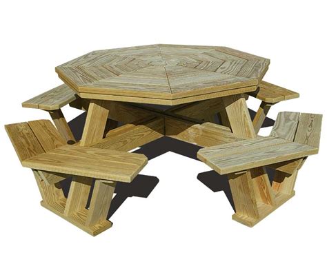 Workhome Idea Hexagon picnic table blueprints