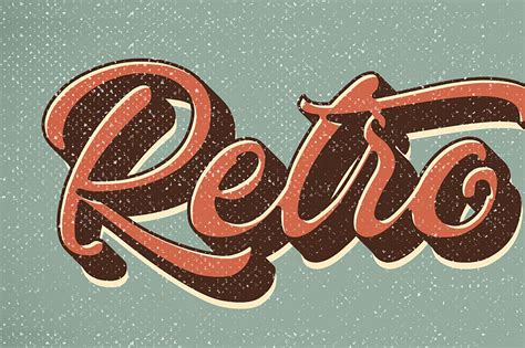 free illustration psd text effect art vintage fonts