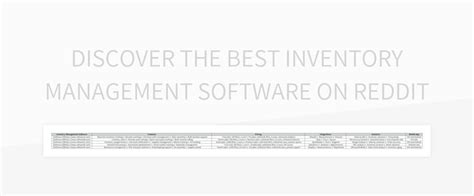 Free Inventory Software Reddit