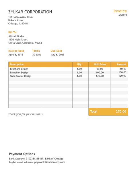 5 Free Invoice Templates
