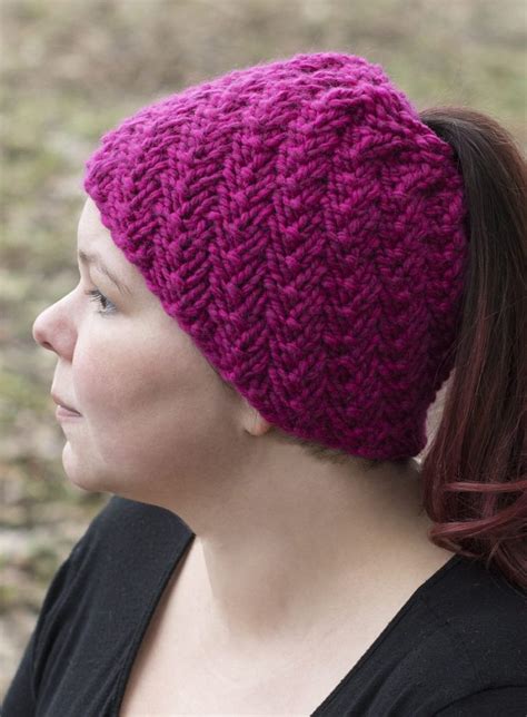 Free Knitting Pattern For Ponytail Hat