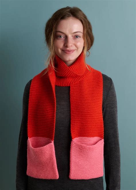 Free Knitting Pattern Scarf With Pockets